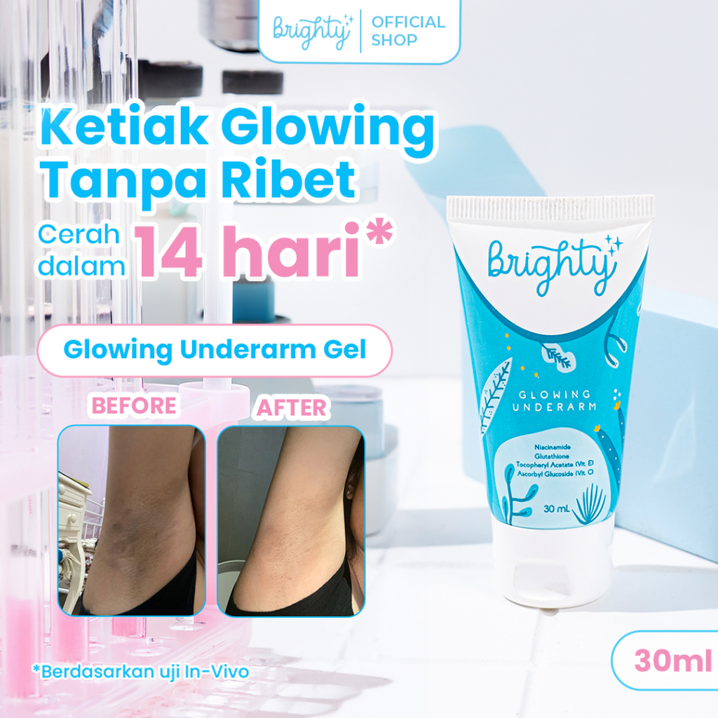 Brighty Glowing Underarm Cream Pemutih Ketiak  No1 Di  Mencerahkan Memutihkan Pencerah Ketiak Selang