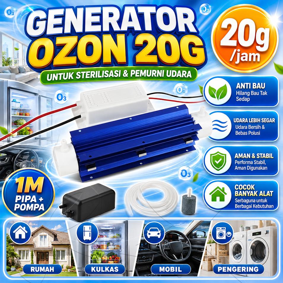 220V 20G Ozon Tabung Generator Pendingin Udara Bahan Keramik  Air Tabung Pemurni Air yang Dapat Dise