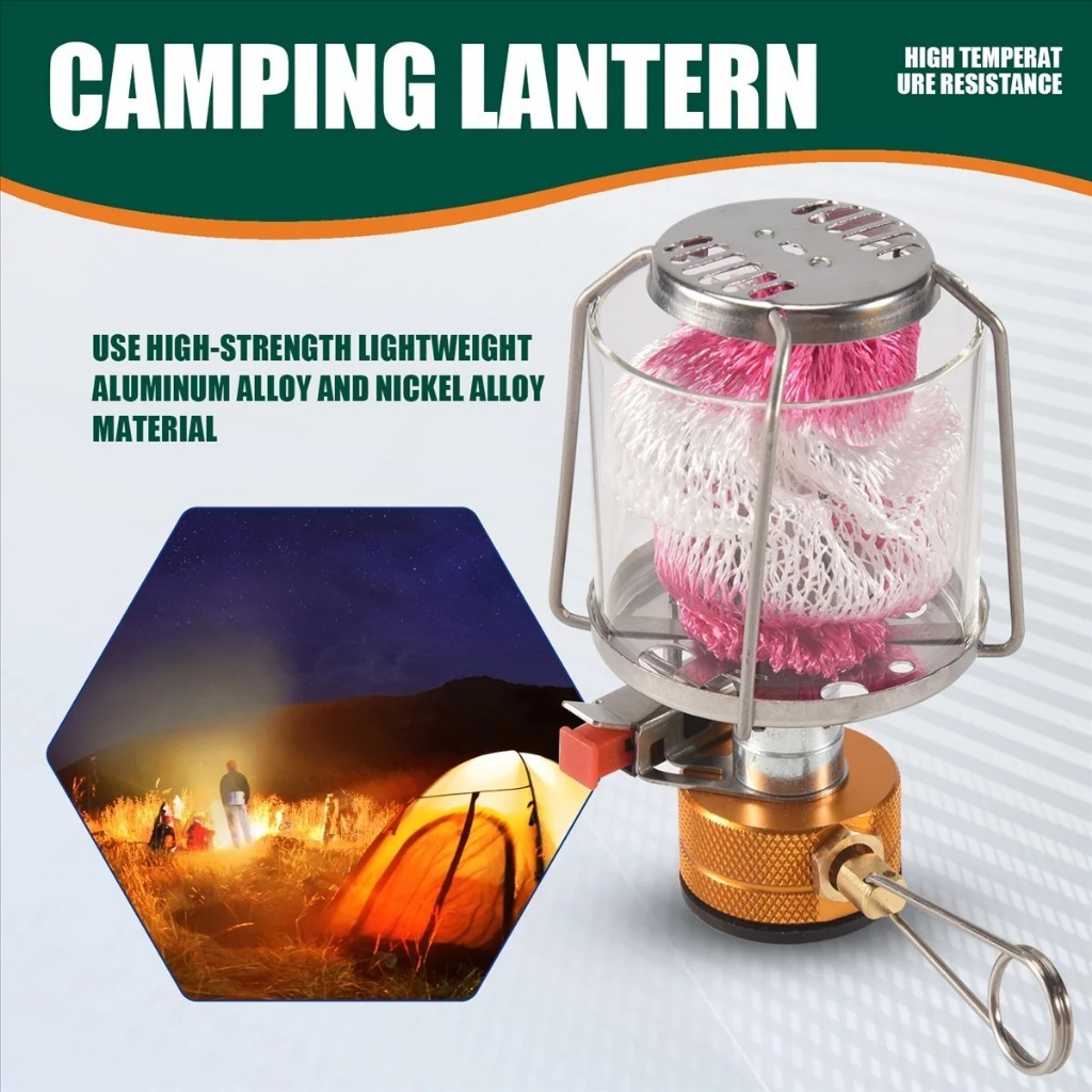Lentera BL300-F1 Camping Portable | Lampu Gas Outdoor Mini dengan Cover Pelindung & Rantai Gantung
