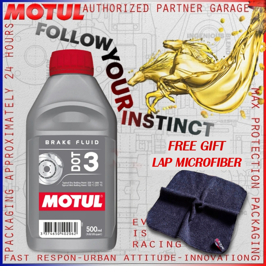 MOTUL BRAKE FLUID DOT 3 , DOT 4 500 ml MINYAK REM OLI MOTOR IMPORT ORIGINAL MOTUL BRAKE FLUID DOT 3 
