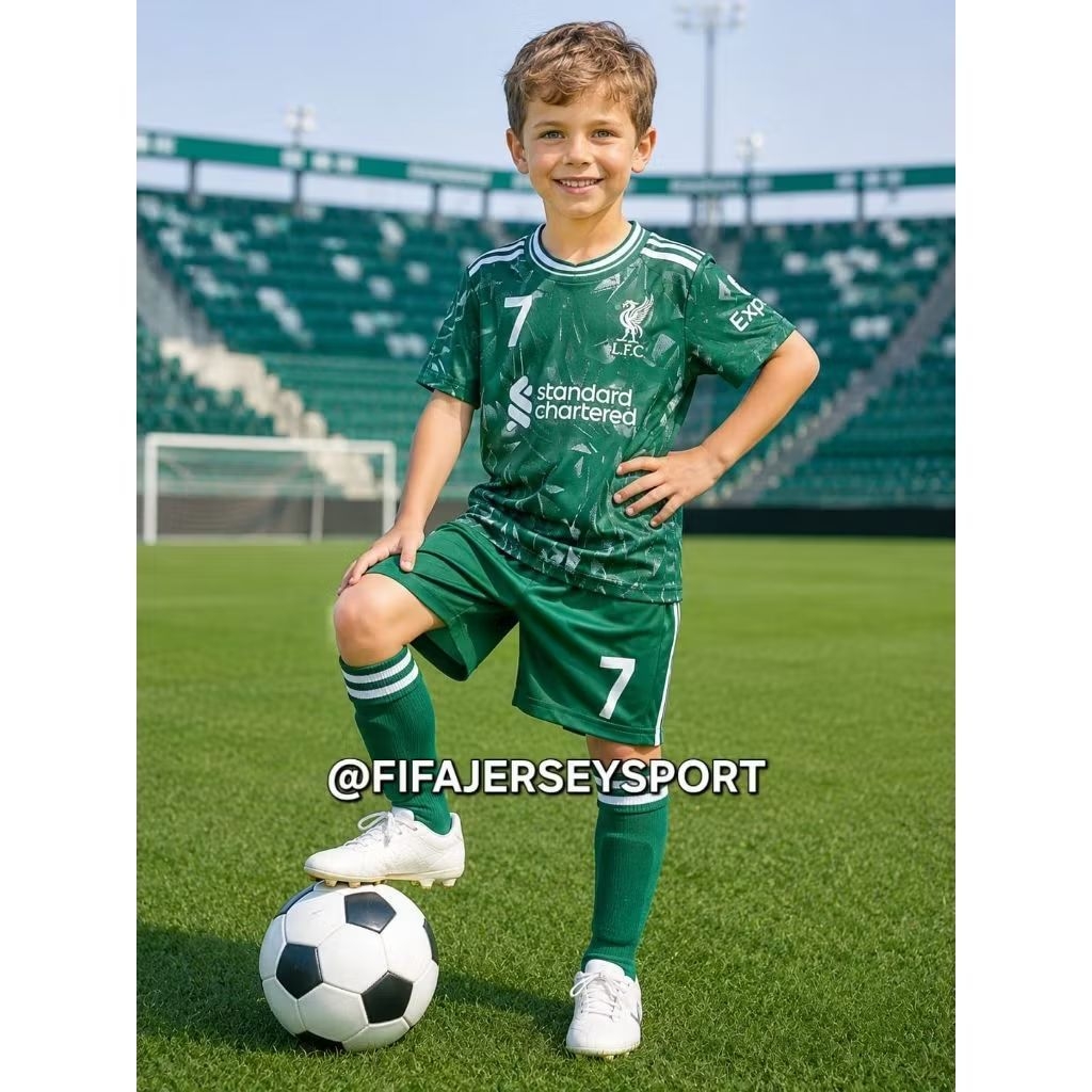 Jersey anak liverpool hijau/ jersey liverpool 2026/2027/ jersey liverpool ijo terbaru
