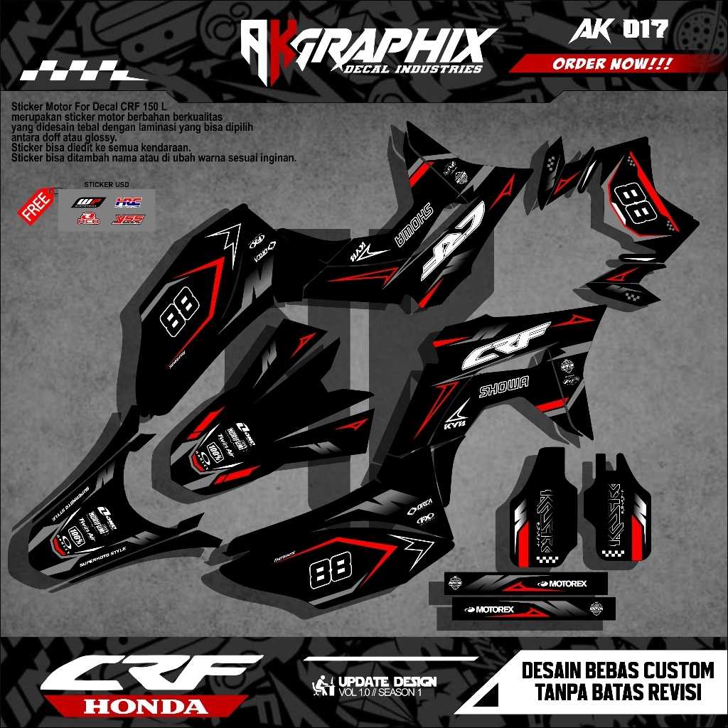 Decal Sticker CRF 150 Supermoto Fullbody AK017