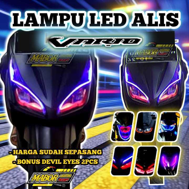 SEPASANG LAMPU ALIS VARIO 110 LED , BISA REQ WARNA BELI SATU DAPAT 2PCS ALIS KANAN KIRI 30 CM BONU D