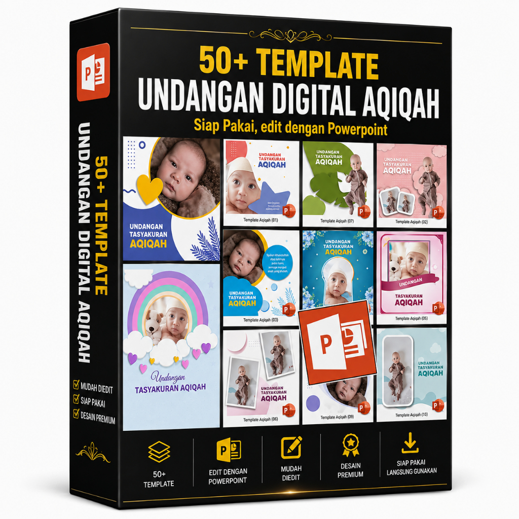 50 Template Undangan Video Tasyakuran Aqiqah PPT Slide Video powerpoint