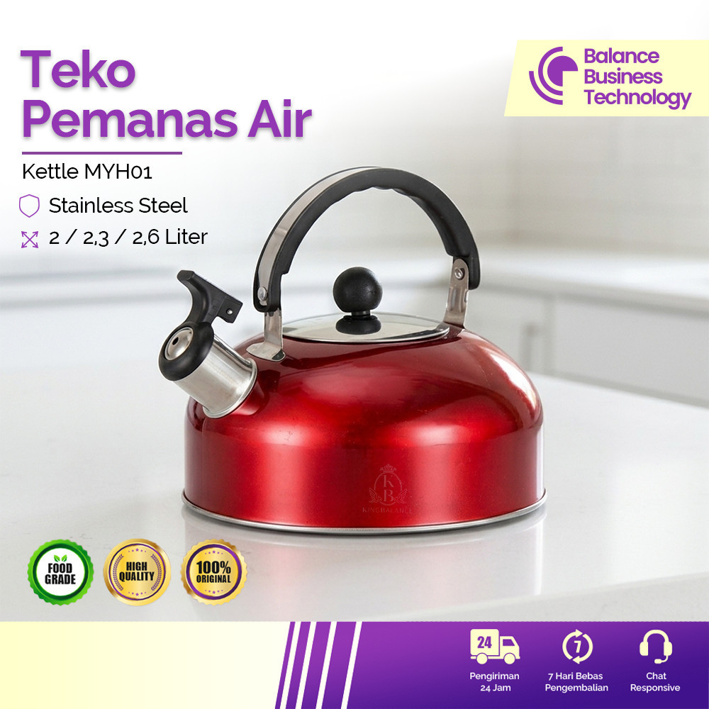 Balance Business Technology Teko Siul Stainless Steel Air Minum Panas Bunyi Ceret Dapur SKU MYH01