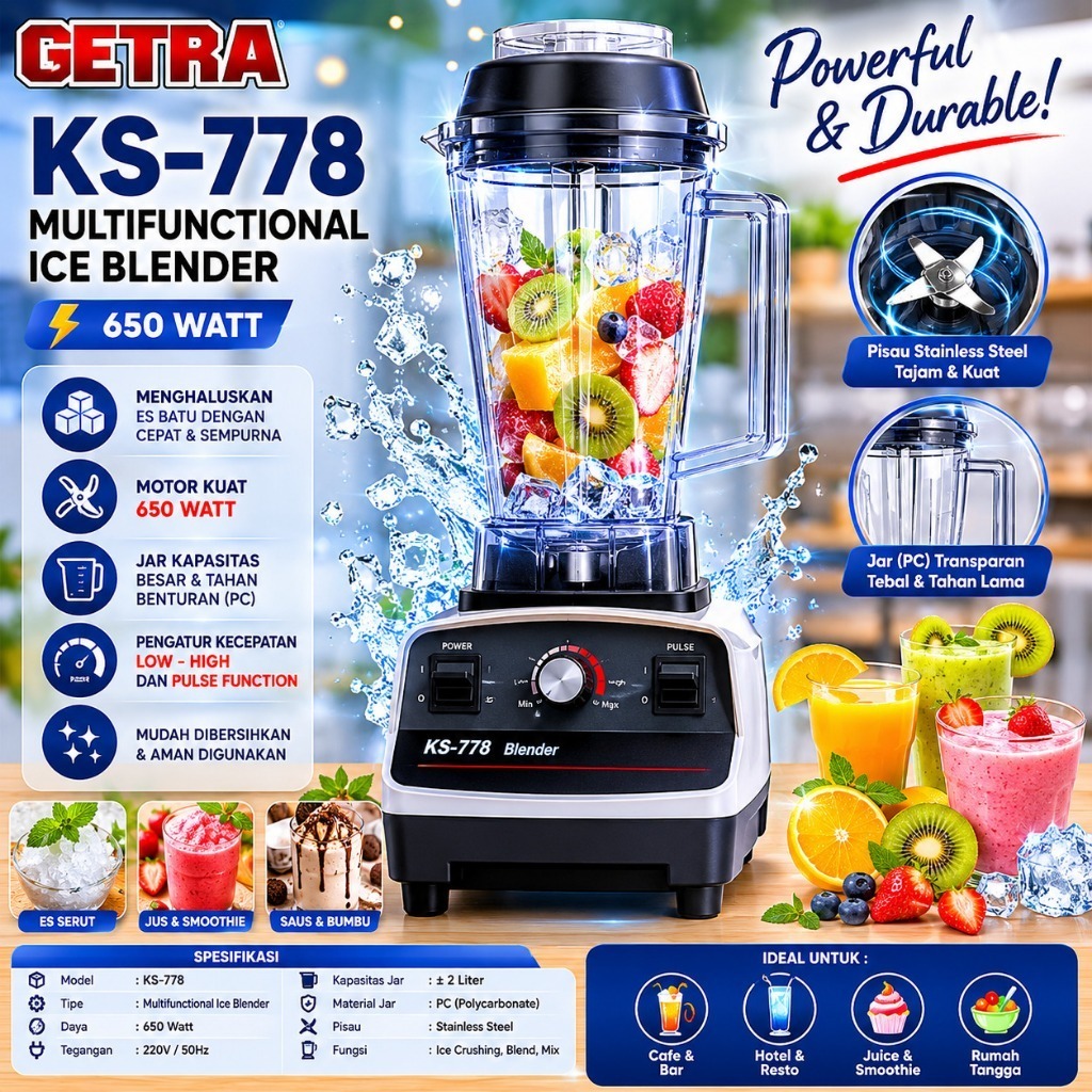 GETRA BLENDER SMOOTHIE / BLENDER (GETRA) KS-778 HEAVY DUTY SMOOTIE