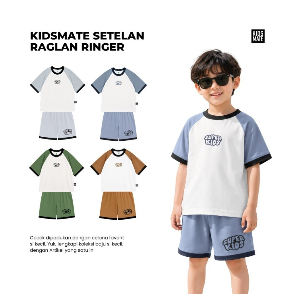 Kidsmate Setelan Raglan Ringer