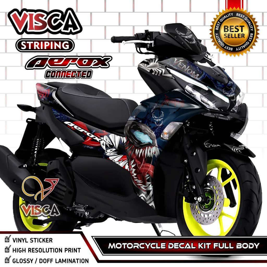 Decal Aerox 155 Connected 2021 2022 Full Body - Stiker Aerox 155 Connected 2021 2022 Keren - Decal A