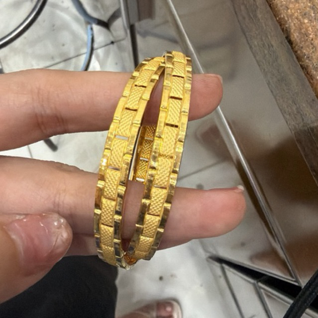 gelang bangkok kotak kotak motif jam tangan simple elegant mewah emas asli kadar 700
