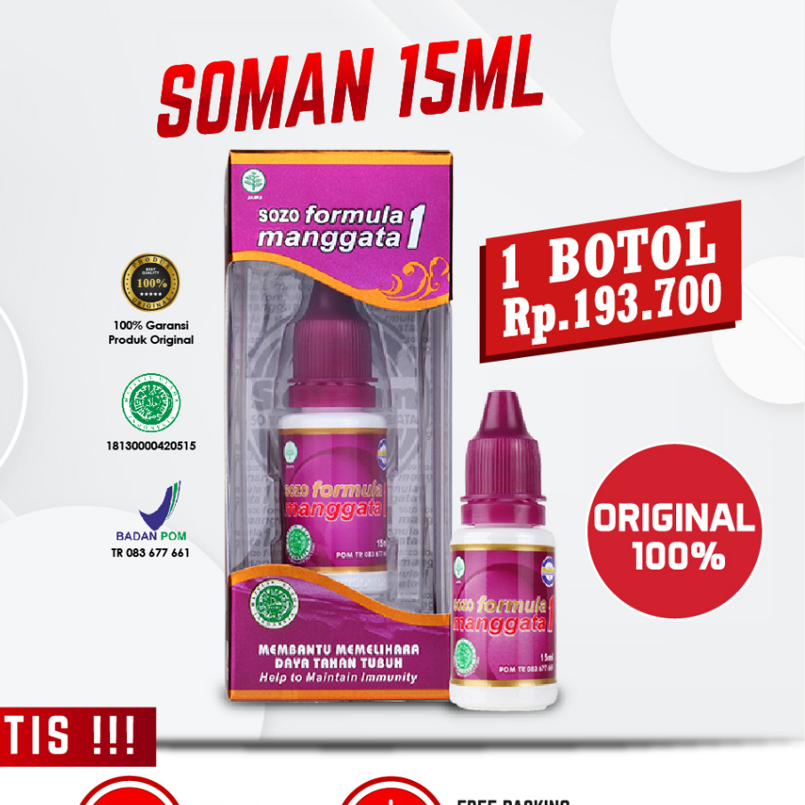 SOMAN Sozo Formula Manggata - Jamu Tetes Soman (15ML)