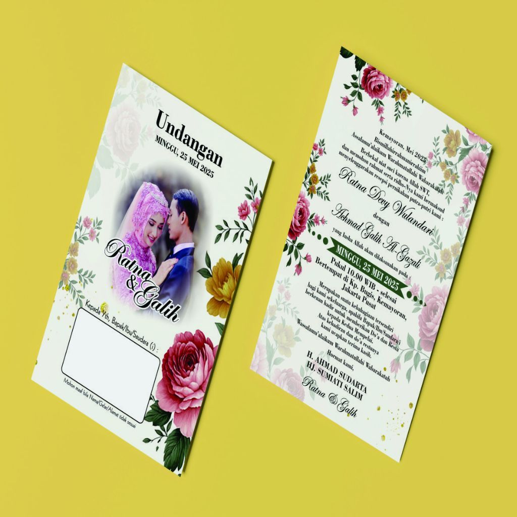 Undangan Pernikahan Custom Murah Full Colour