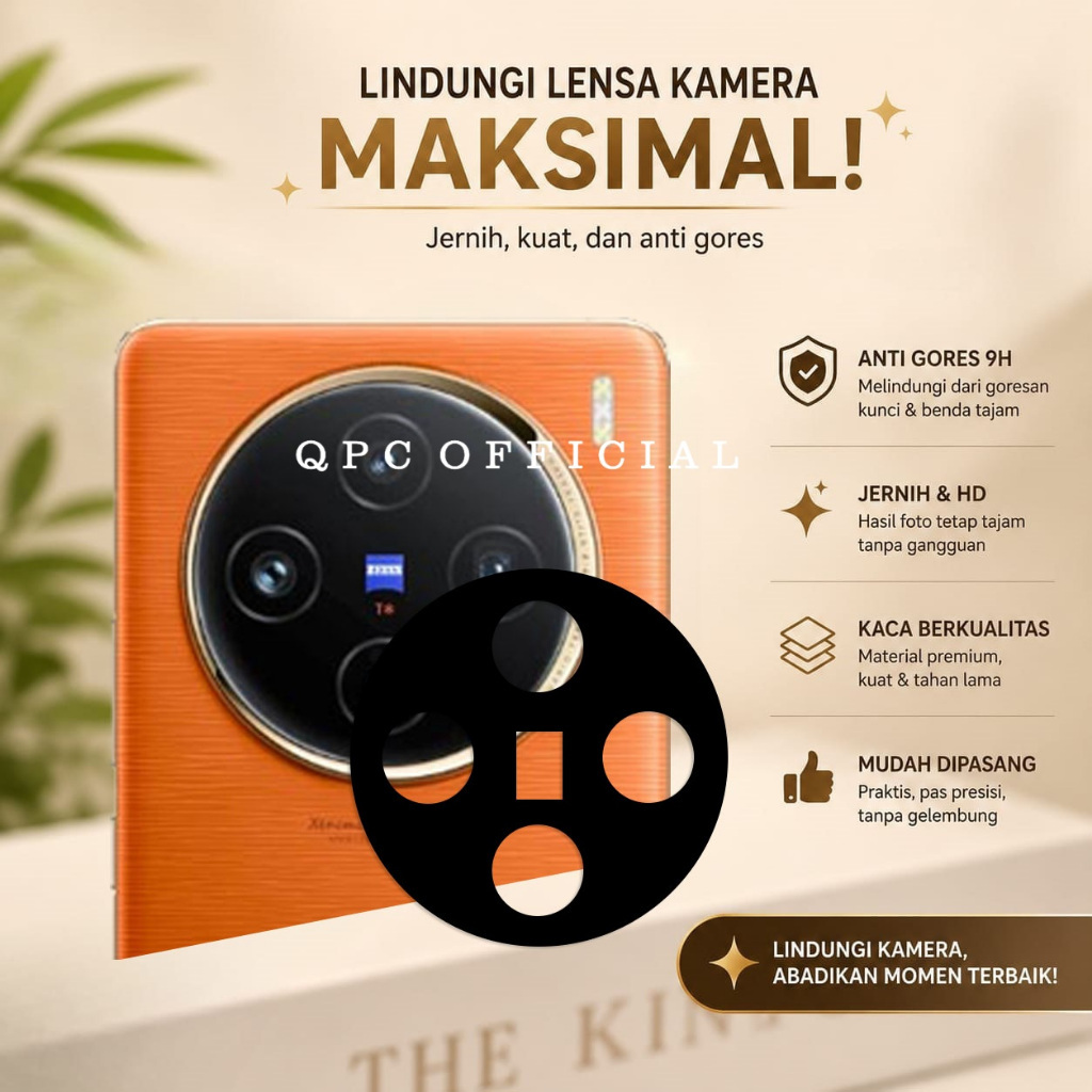 Vivo X100 Vivo X100 Pro Vivo X200 Vivo X200 Pro Pelindung Kamera / Tempered Glass Camera Frame Hitam