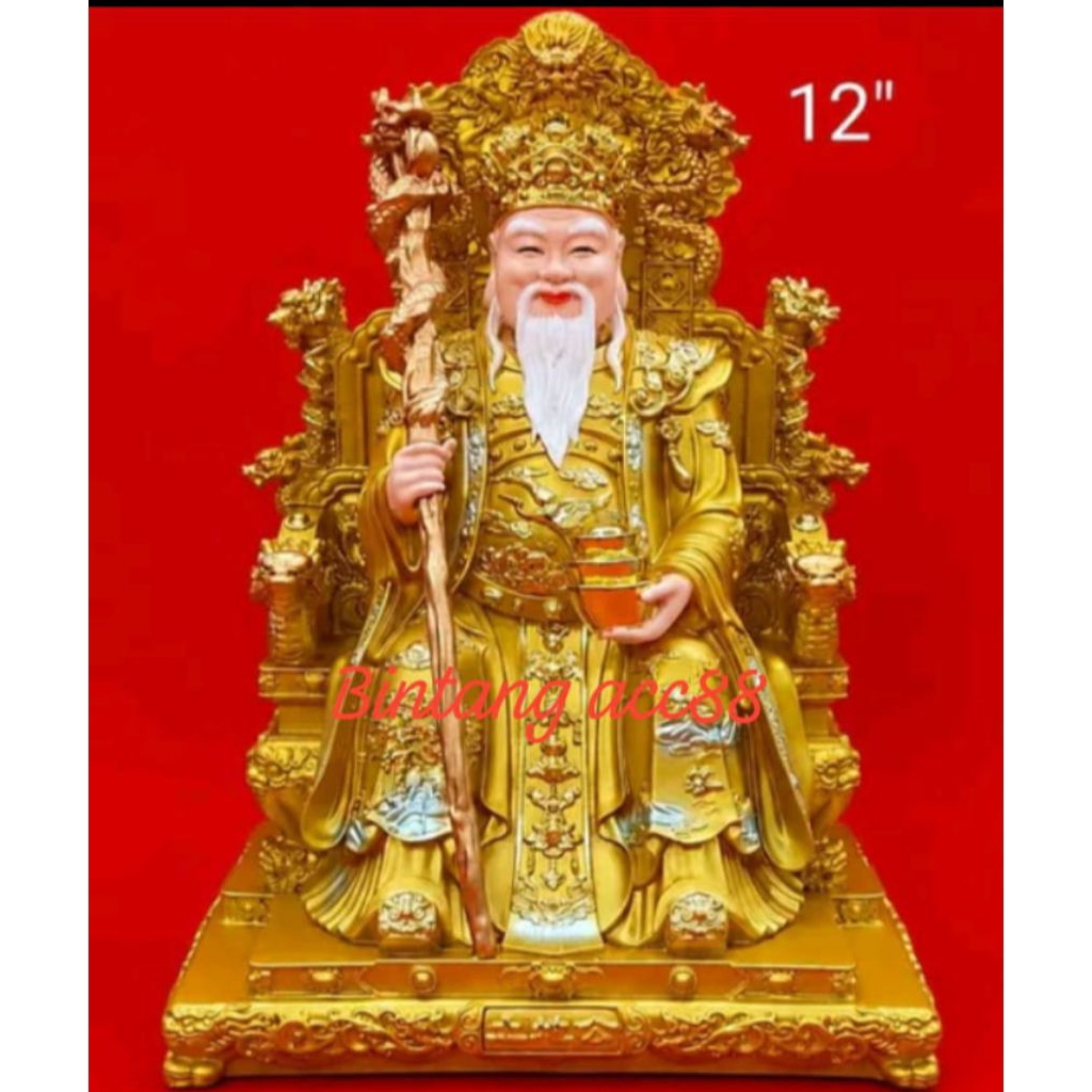 patung desa bumi/ tecukong / tutikong - emas - 9naga - 12inch