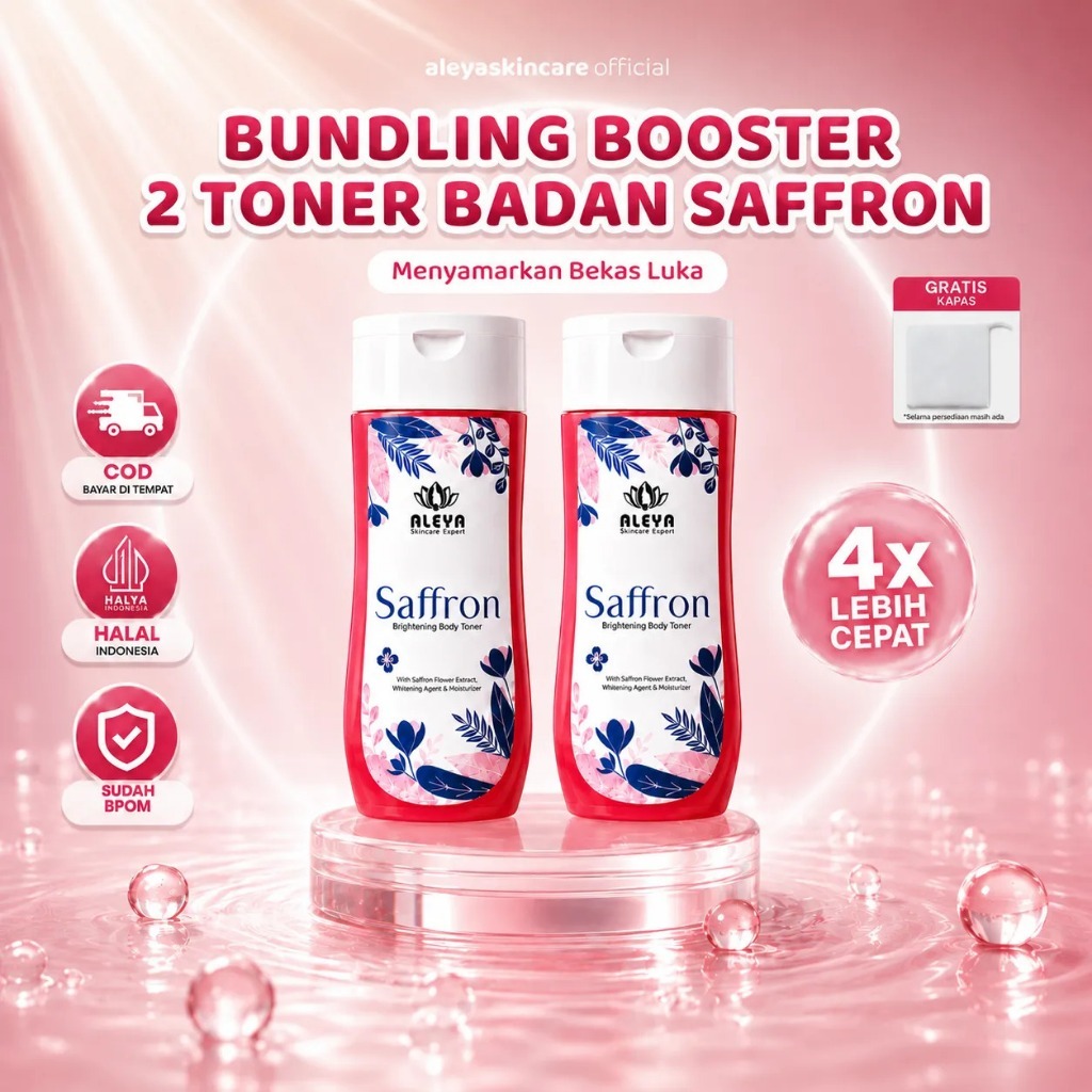 Paket bundling 2 pcs Brightening body toner saffron ampuh memudarkan bekas luka menahun