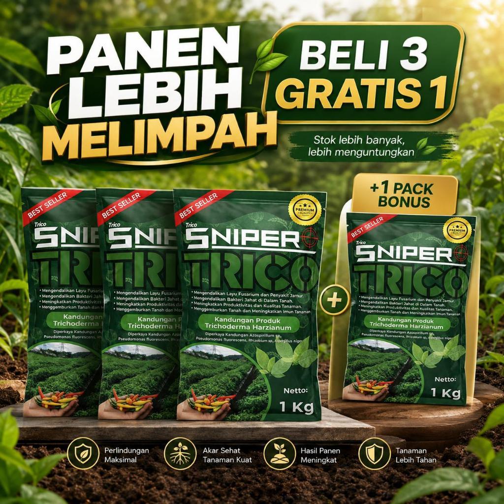 SNIPER TRICO 1KG Trichoderma Harzianum + PGPR untuk Perawatan Akar, Tanah & Tanaman Cabai Sayur Buah