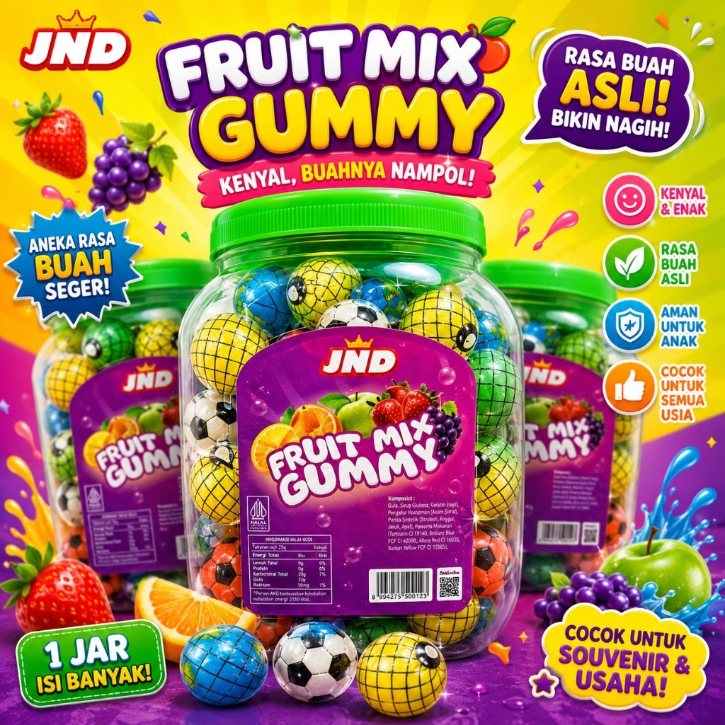 PERMEN LUNAK BULAT / PERMEN JELLY TOPLES ISI 50