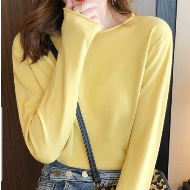 BLOUSE Knit Korean Style Three M Baju Atasan Bangkok Import Neck K222 ONECK