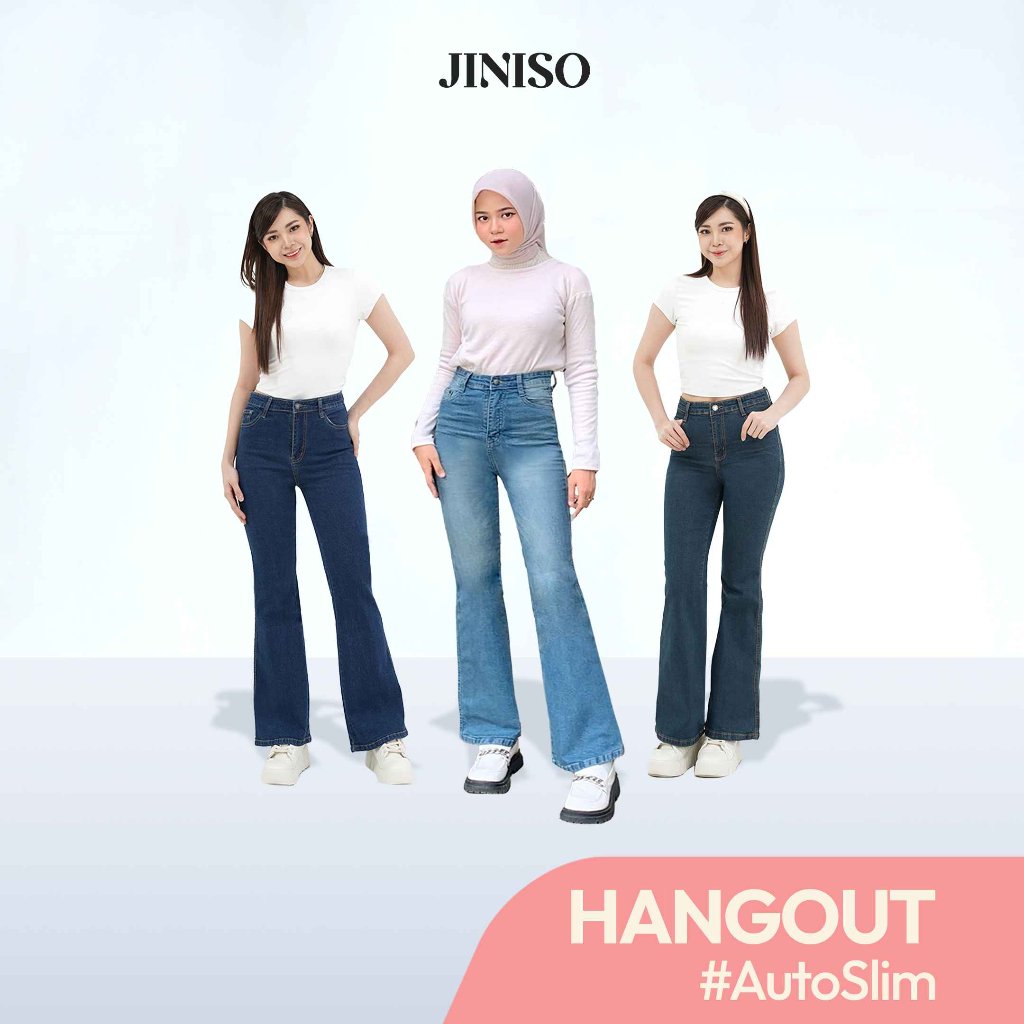 JINISO - Highwaist Stretch Cutbray Pocket Jeans Hangout