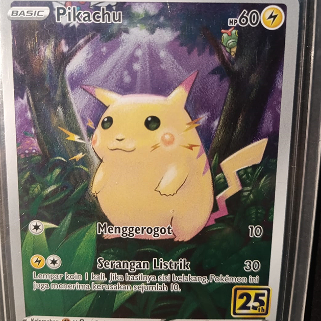 Kartu Pokemon Pikachu 25th Anniversary AR ID
