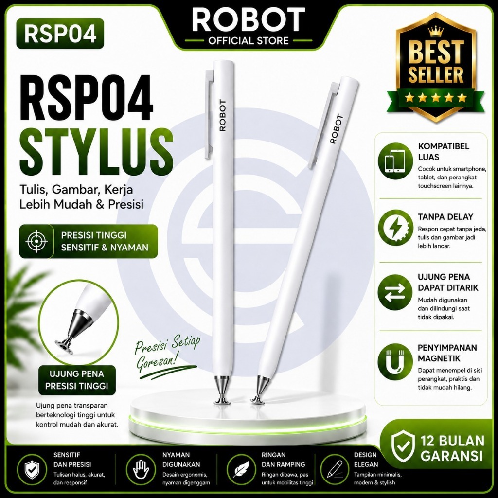 ROBOT RSP04 Stylus Pen Universal Compatible Mackbook Android Ios Microsoft