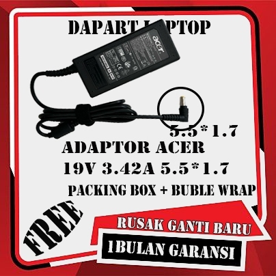 ADAPTOR CHARGER ACER P259 G2 MG P255 MP P249 G2 M 19V-3.42A 5.5mm×1.7mm