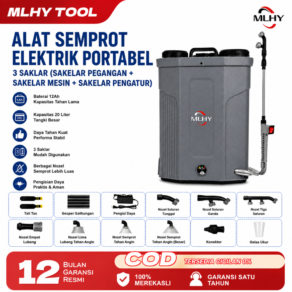 MLHY Alat Semprot Tangki Sprayer Manual 20 Liter Alat Semprotan Hama Padi Sprayer Elektrik