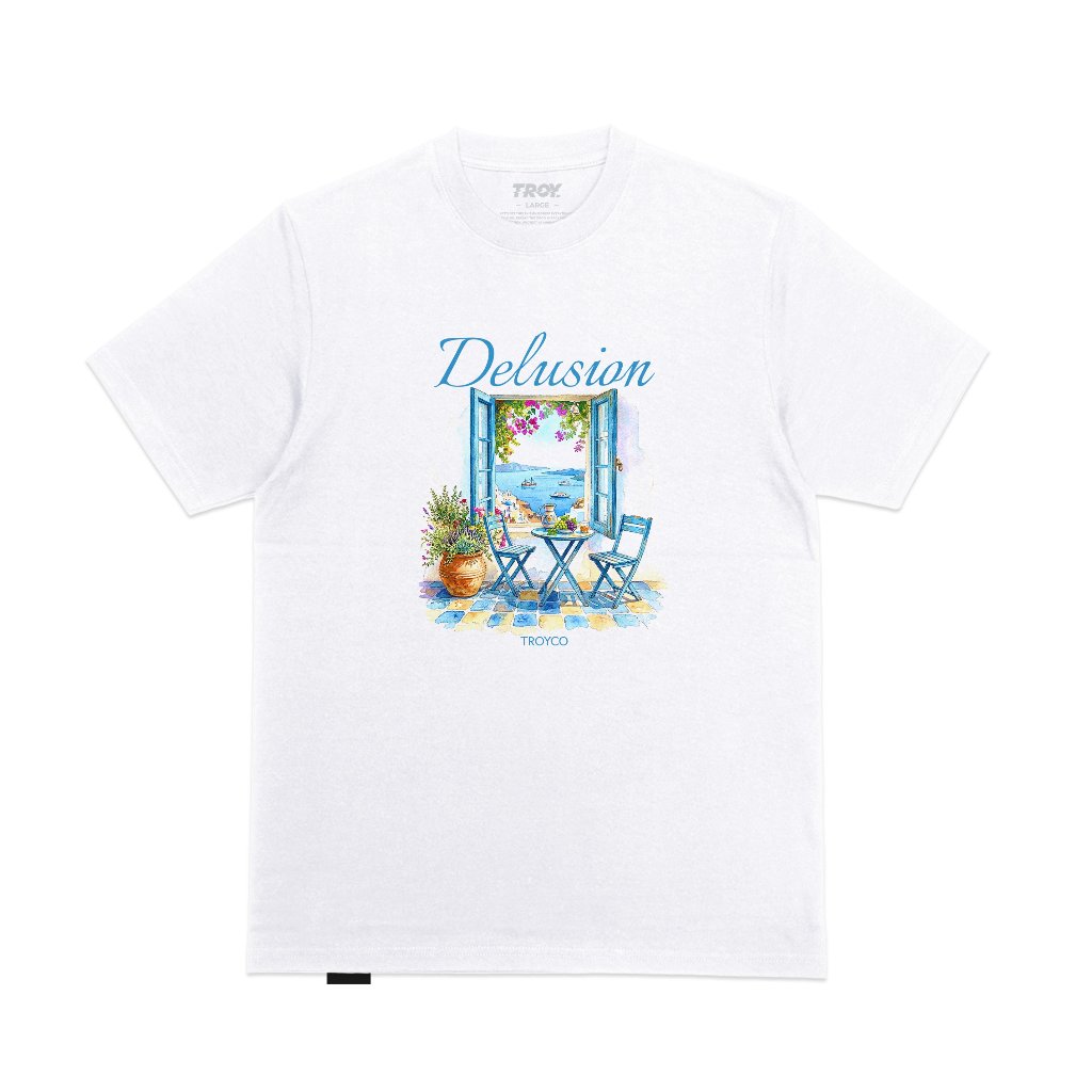 Troy Company T-Shirt White Delusion -  Kaos Pria Lengan Pendek Putih MTD 3688