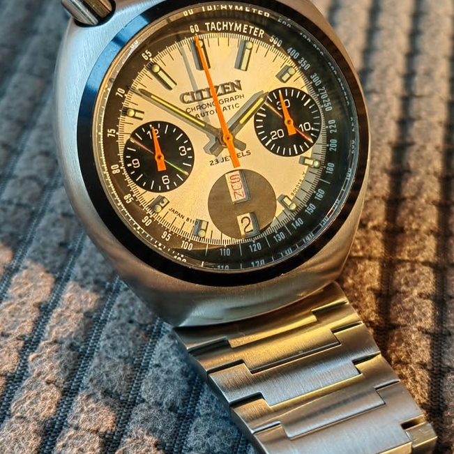 Citizen Chronograph 8110 Vintage Bullhead Mickey Mouse 67-9011 Automatic Vintage Watch Jam Tangan
