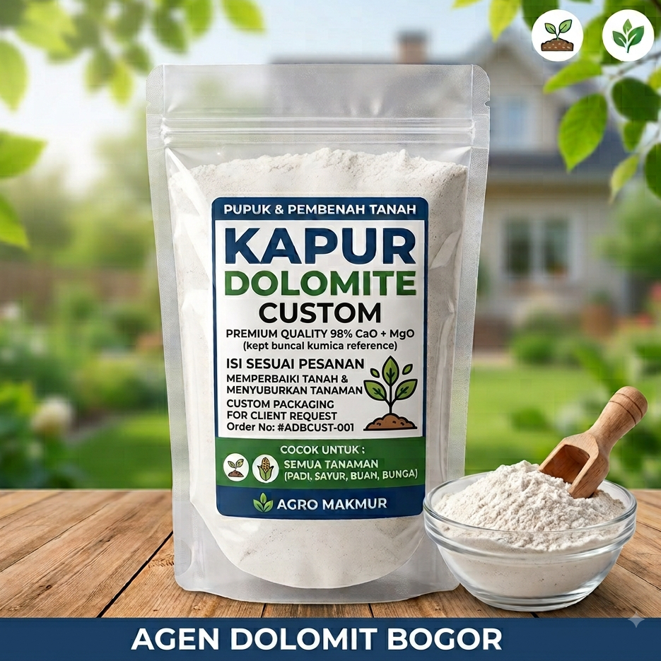 Kapur Dolomit Pertanian Super 1 SAK ( 50 KG ) - Kapur Mes Menetralkan pH Tanah & Menyuburkan Tanaman