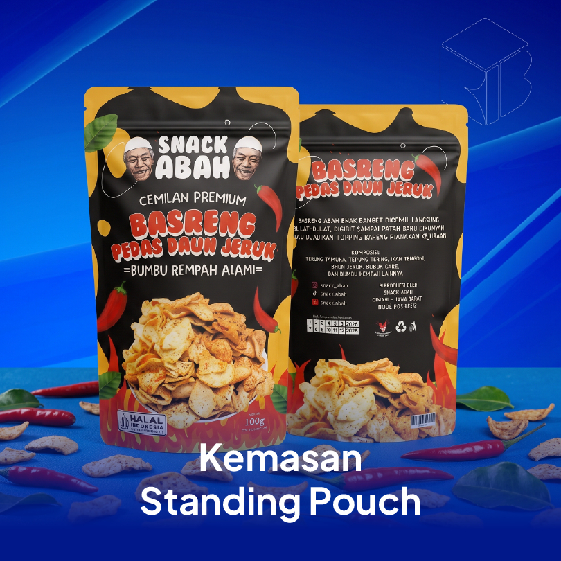 Cetak Standing Pouch CUSTOM ZIPLOCK - Kemasin Bandung | Glossy & Doff | Kemasan Snack Kopi Keripik P