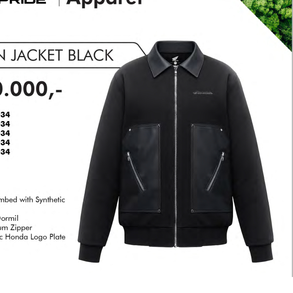Blouson Jacket Black Original Jaket Honda/New Adv160 The Suv Pride Apparal
