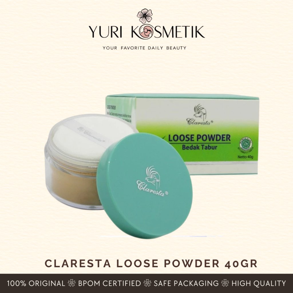 Claresta Loose Powder 40gr ~ Bedak Tabur Claresta Original 100% Yuri Kosmetik