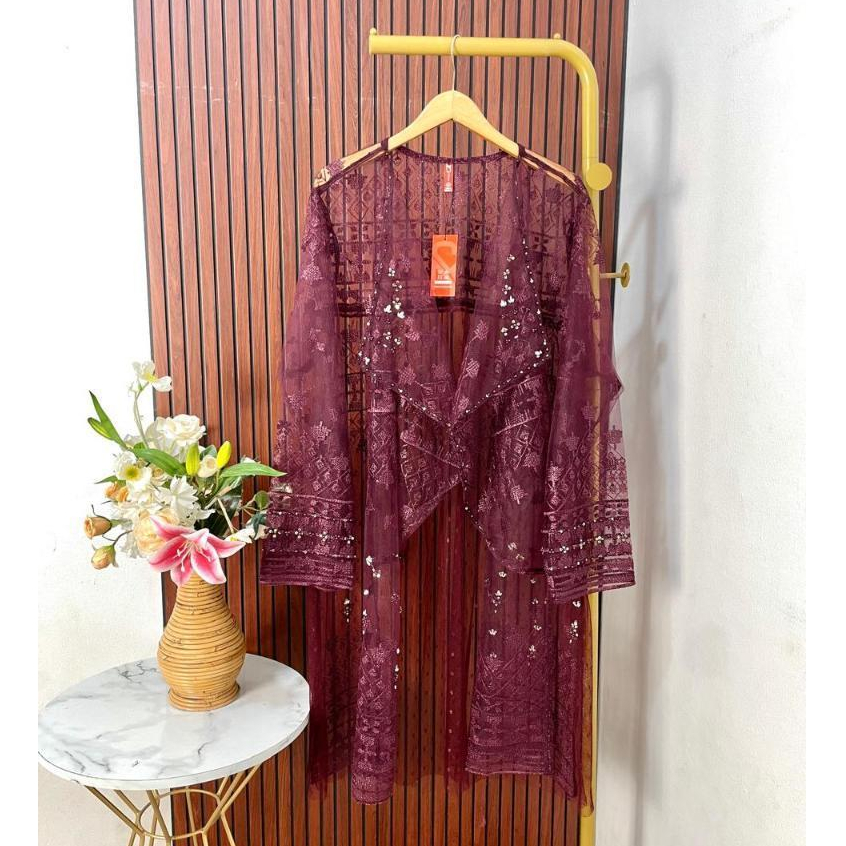 Myshawl Muna Outer Jumbo Bordir Kasual Kekinian Big Size Bordir Bunga Jumbo