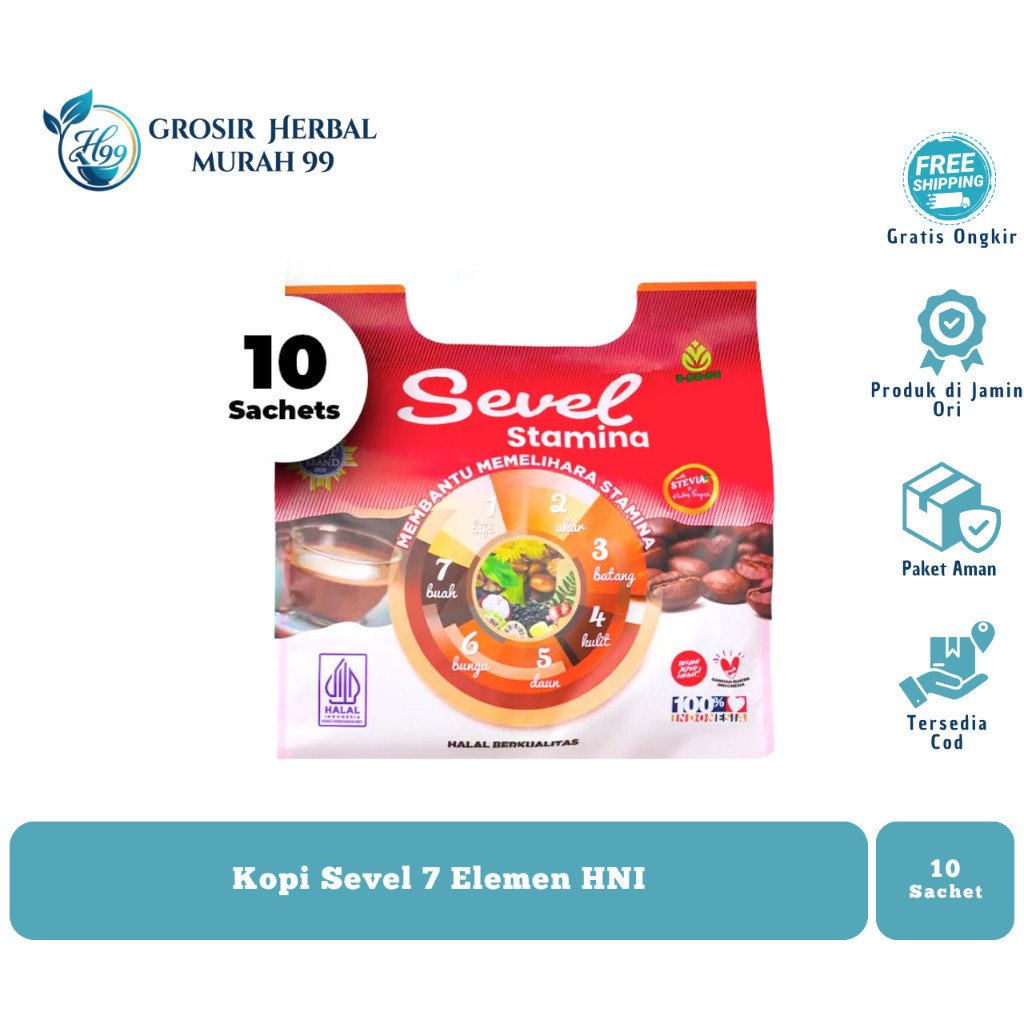 Kopi Sevel Herbal HNI 7 Elemen 10 Sachet