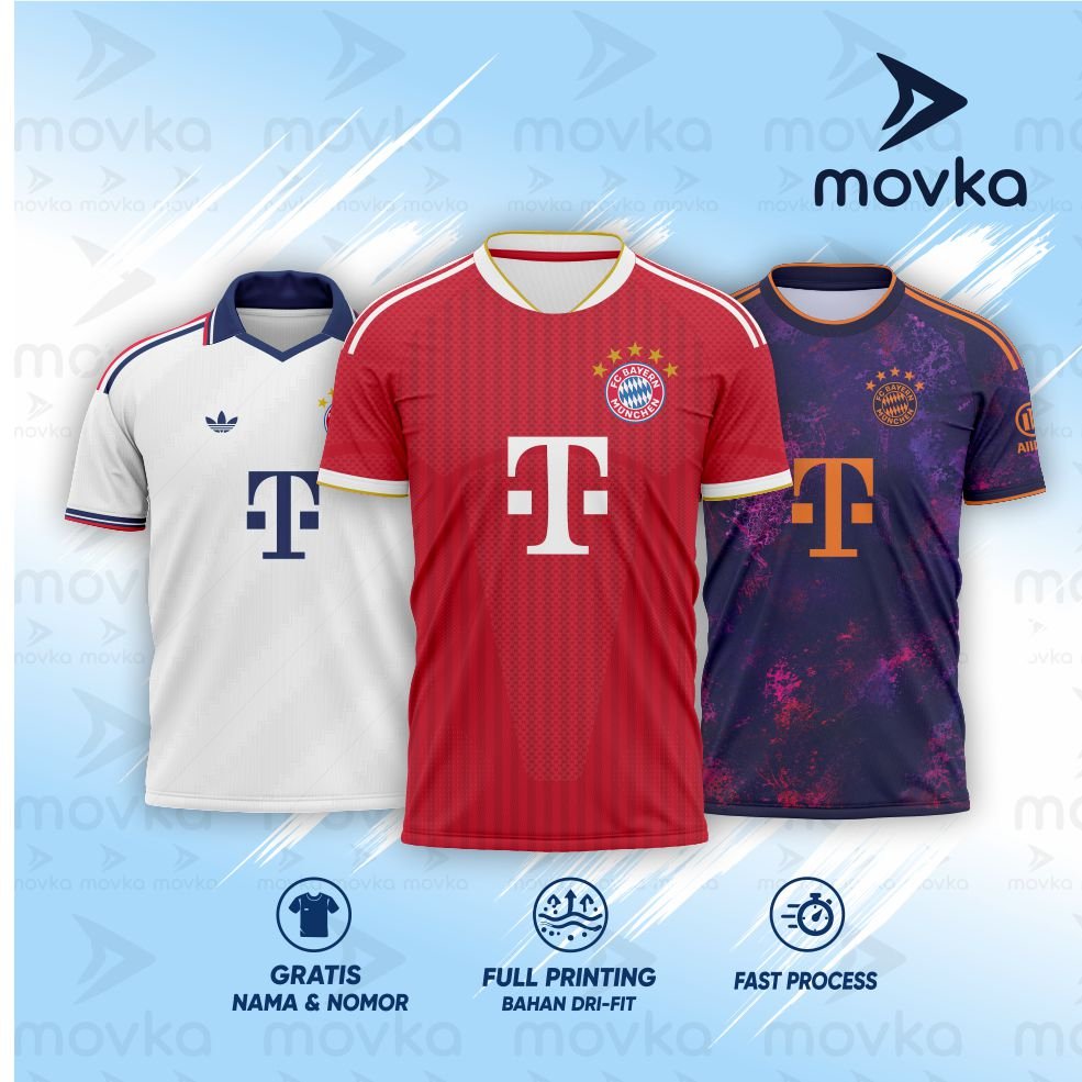 Baju Jersey Bola Die Bayern 26/27 Home Away Third Free Nama Nomor Full Printing