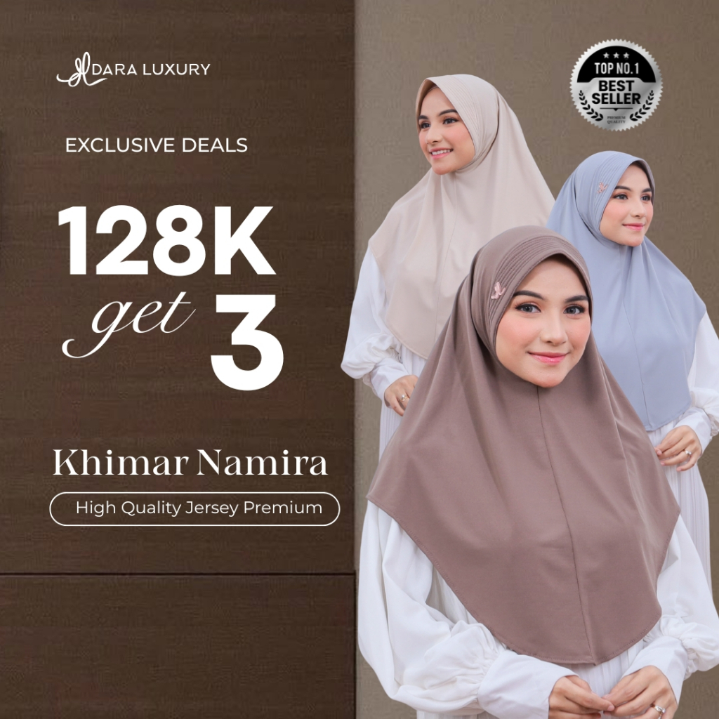 Dara Luxury | Namira | Khimar Pinguin Jersey Premium | Hijab Instan Jersey Polos Menutup Dada