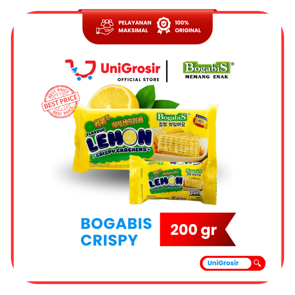 [UniGrosir] BOGABIS CRISPY LEMON KREKERS BISKUIT KRISPI RASA LEMON RENYAH CEMILAN SNACK KUE KERING ~