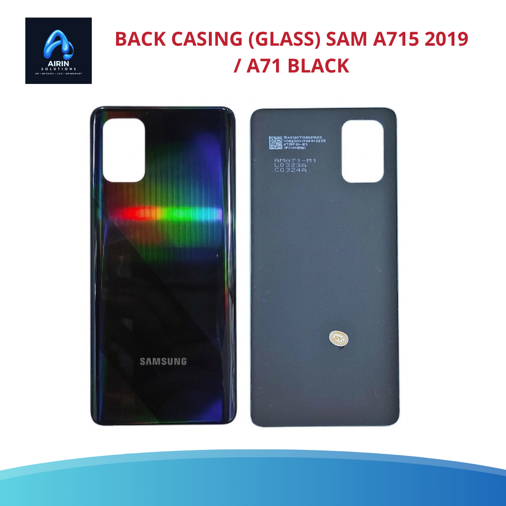 BACK CASING (GLASS) - BACKDOOR SAMSUNG A715 2019 / A71 BLACK