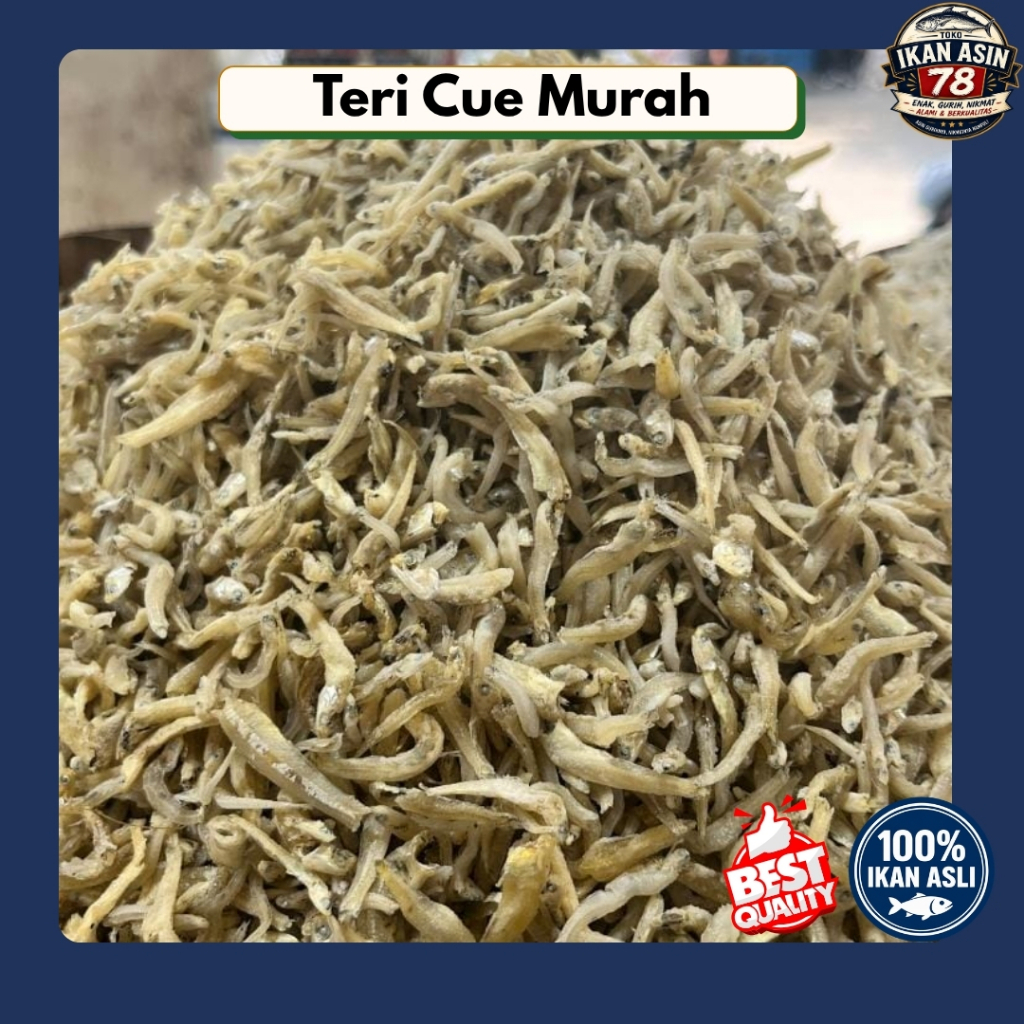 Teri Cue Hemat 250g 500g 1Kg | Ikan Teri Cue Kering Gurih | Teri Asin Harga Hemat