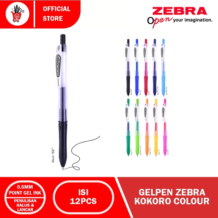 (1PACK) Balpen | Pulpen | Gelpen Warna Warni Zebra Kokoro