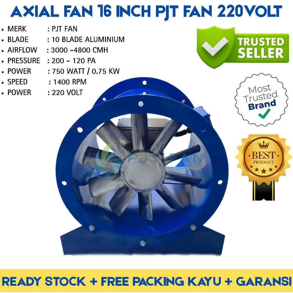Axial Fan 16 Inch 0.75Kw 220Volt 1400Rpm - Blower Axial Fan 16"