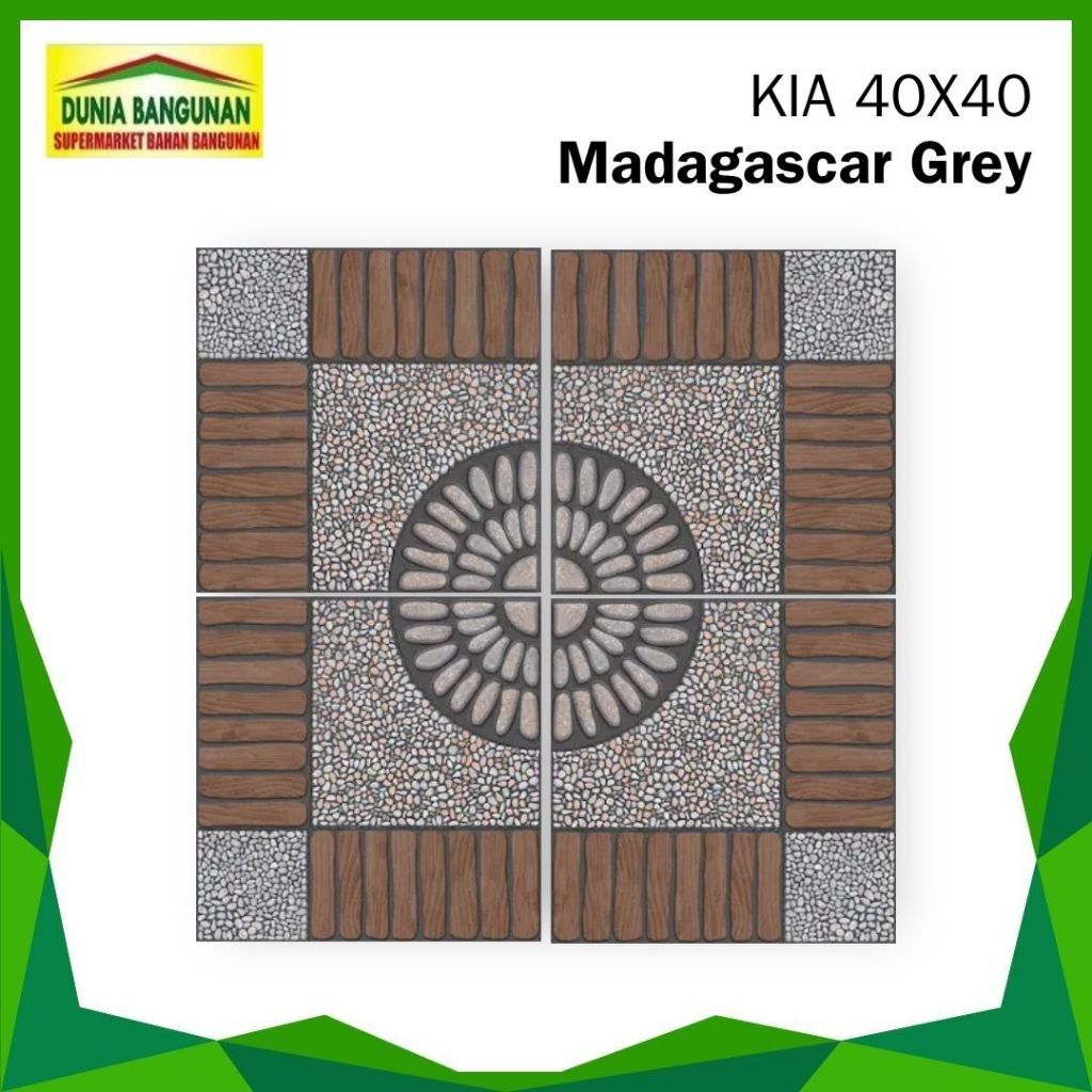 Keramik Lantai Kasar KIA 40X40 Madagascar Grey Keramik Lantai Teras kasar Kamar Mandi Batu Alam