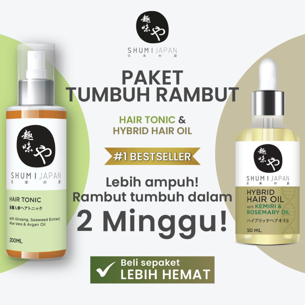 [BPOM] PAKET TUMBUH RAMBUT! SHUMI Japan Hair Tonic + Hybrid Hair Oil / Treatment / Haircare