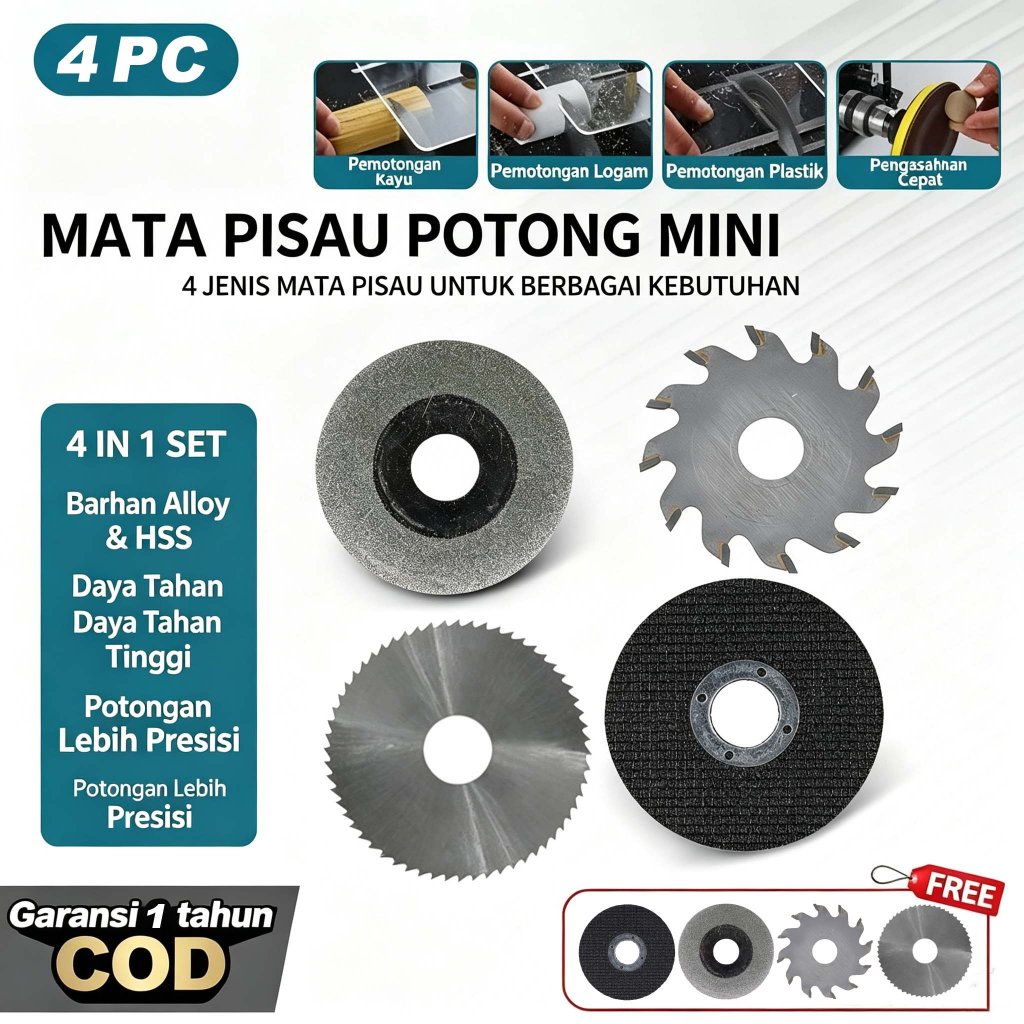 Convenyy Table Saw Mata Gergaji Mini Set 4PC Resin Berlian Mata gergaji Saw