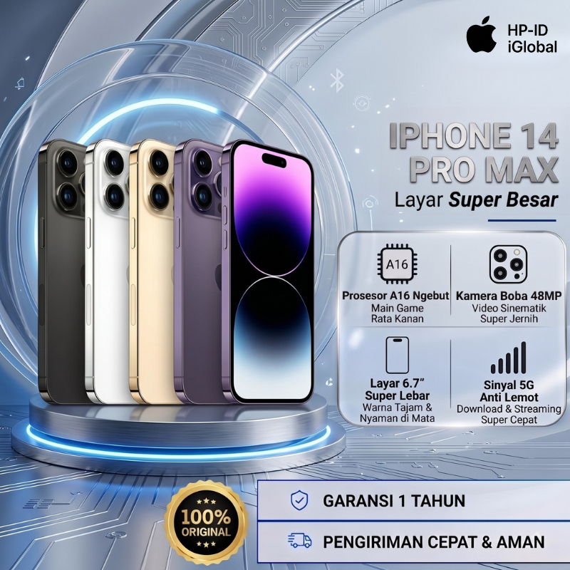 Apple iPhone 14 Pro Max /14 PLUS 128GB 256GB 512GB Second Original 100% Ex Internasional Apple iBox 