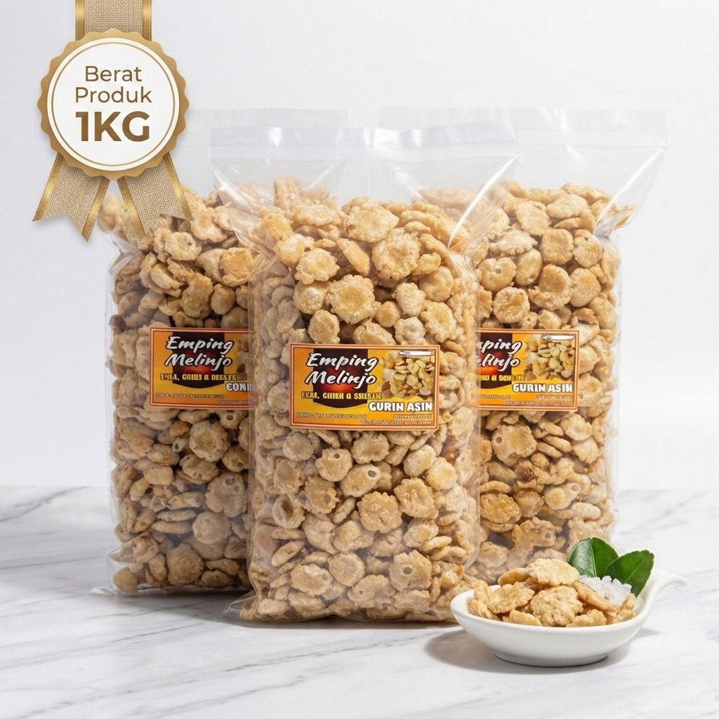 Emping Melinjo Asin Gurih Matang 1kg Asli Produksi Limpung Batang Kualitas Super Berkualitas