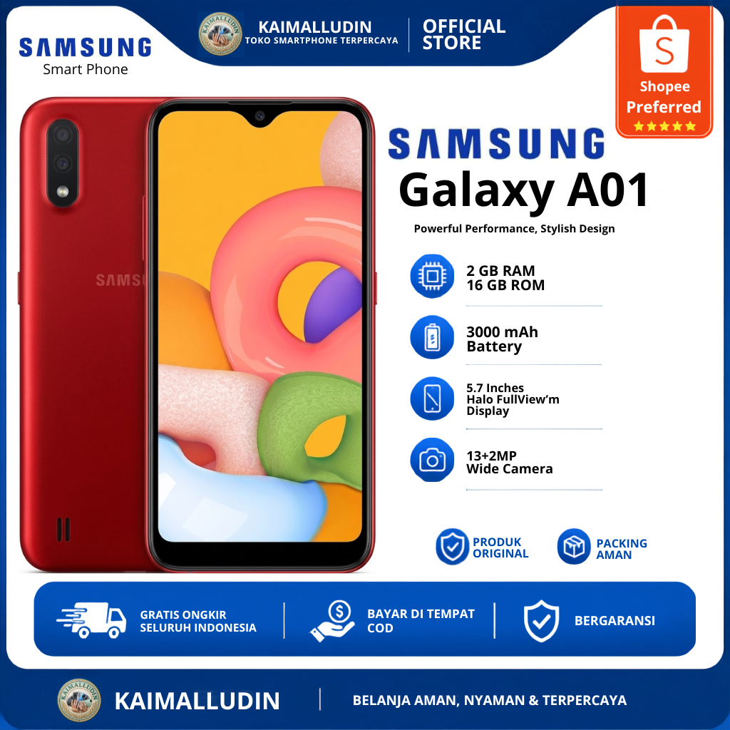 SAMSUNG A01 RAM 2/16 HP NORMAL SECOND SIAP PAKAI