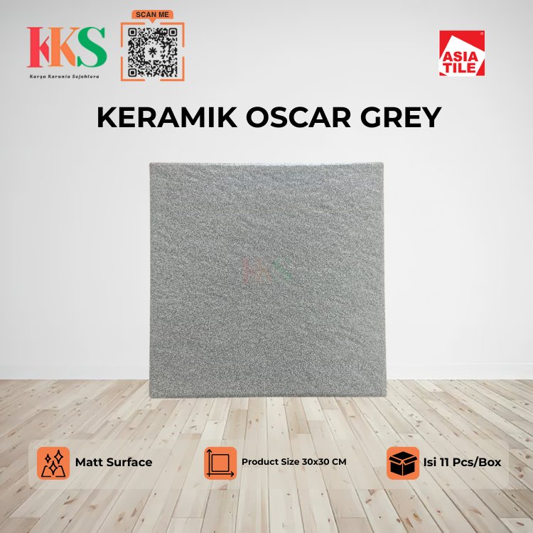 Keramik Lantai Kasar Asia Tile Oscar Grey 30x30