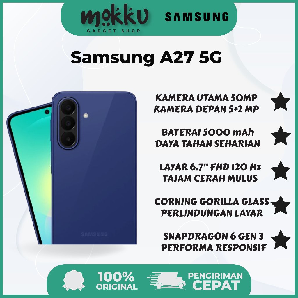 Samsung Galaxy A27 5G 6/128GB - 6//256GB | Hp AI | IP64 | 5000 mAh l Garansi resmi