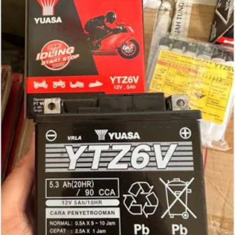 ACCU YUASA YTZ6V // ACCU full KERING // ACCU MOTOR VARIO 125, VARIO 150, PCX